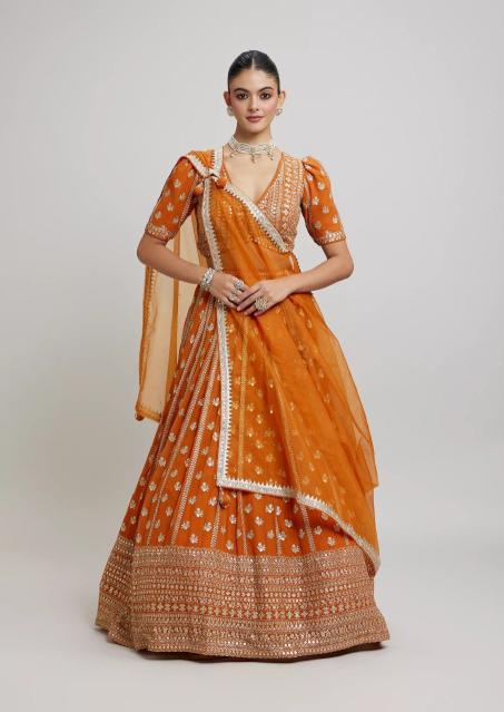 Jf 3390 Faux Georgette Bridal lehenga choli in Bangalore